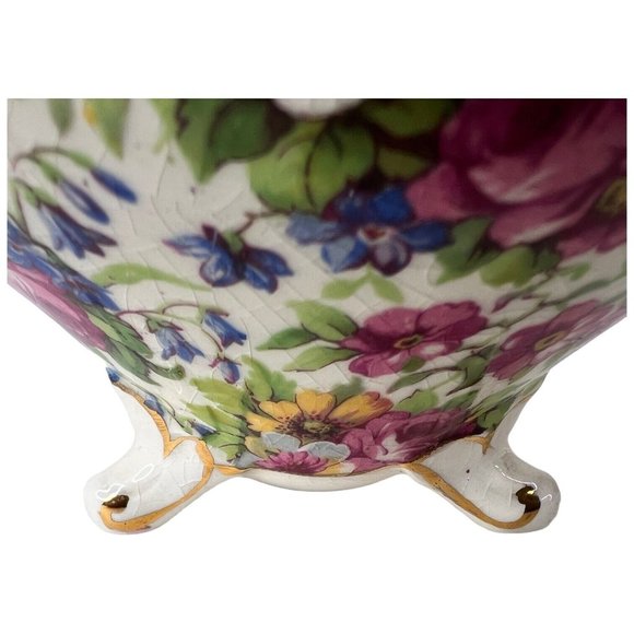 Royal Winton Summertime Chintz Open Sugar Bowl Ventnor Shape 3 Leg Pre 1960 VTG - Picture 8 of 8